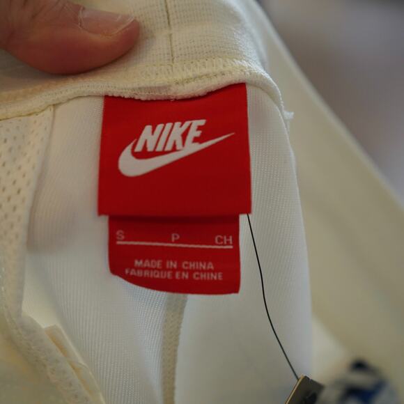 Nike Track Pants Mens Small White Side Stripe Tapered Fit Drawstring Sportswear - Picture 3 of 11